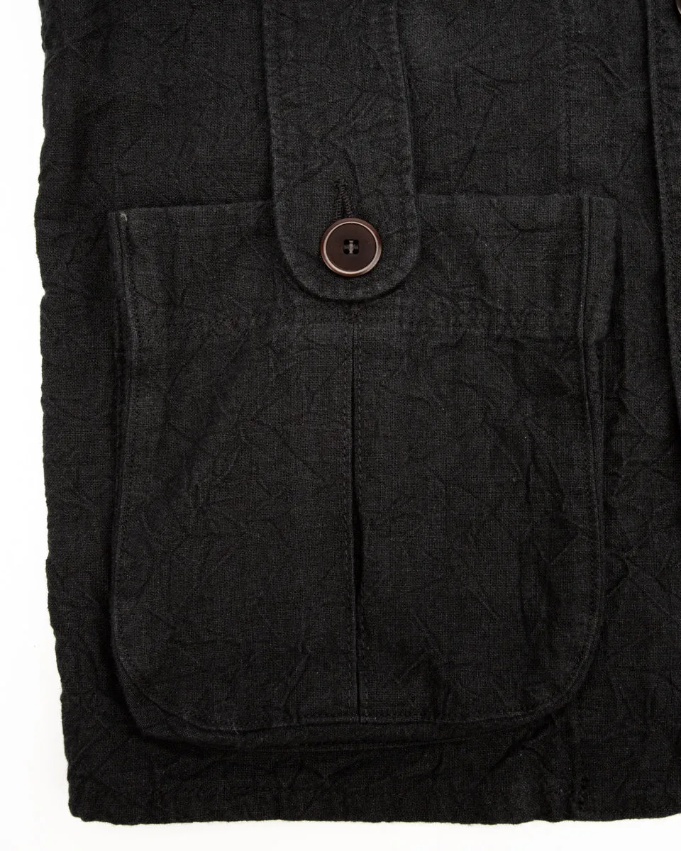 Linen Canvas Shooting Jacket - Midnight Black