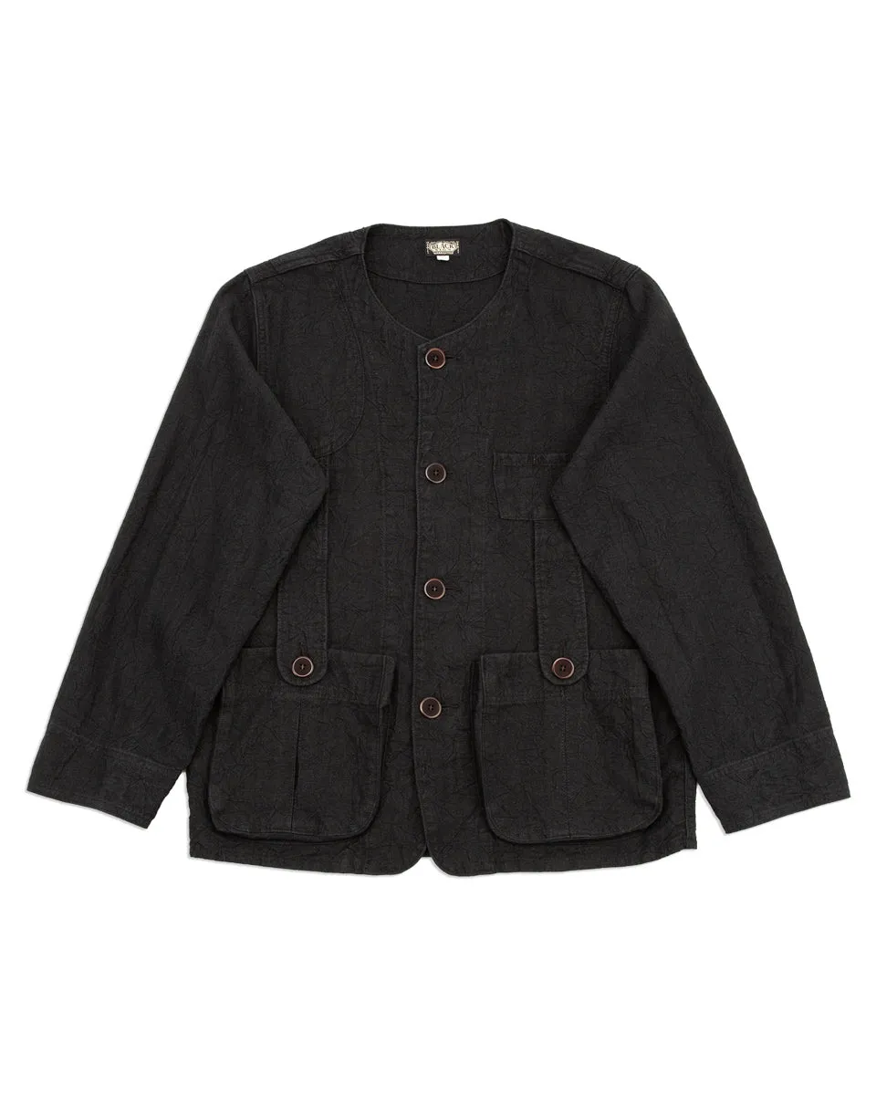 Linen Canvas Shooting Jacket - Midnight Black