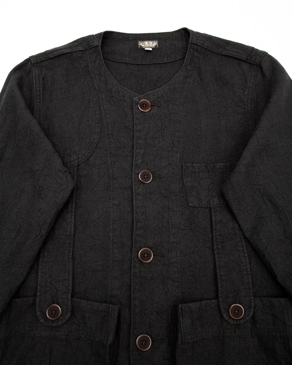 Linen Canvas Shooting Jacket - Midnight Black