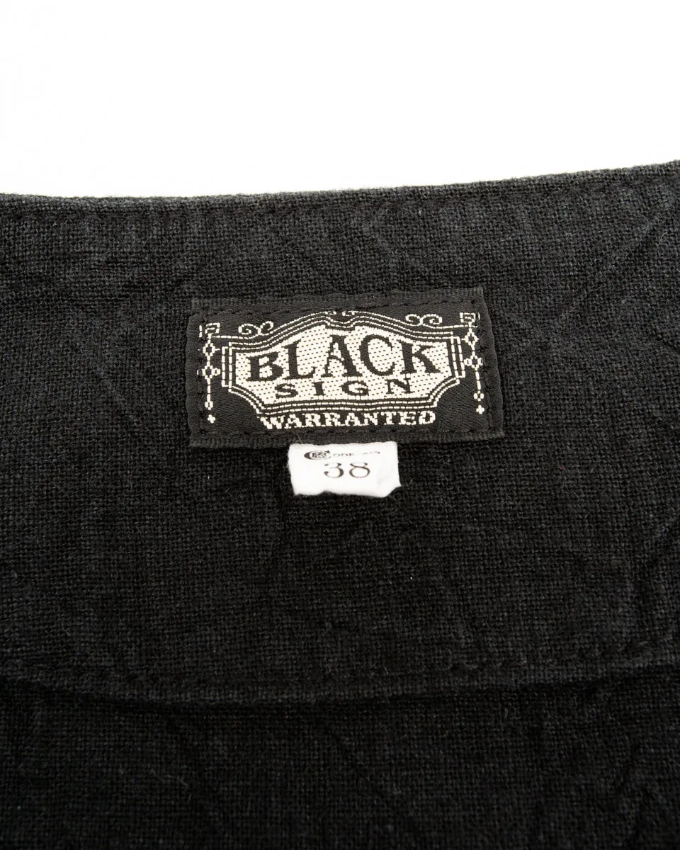 Linen Canvas Shooting Jacket - Midnight Black