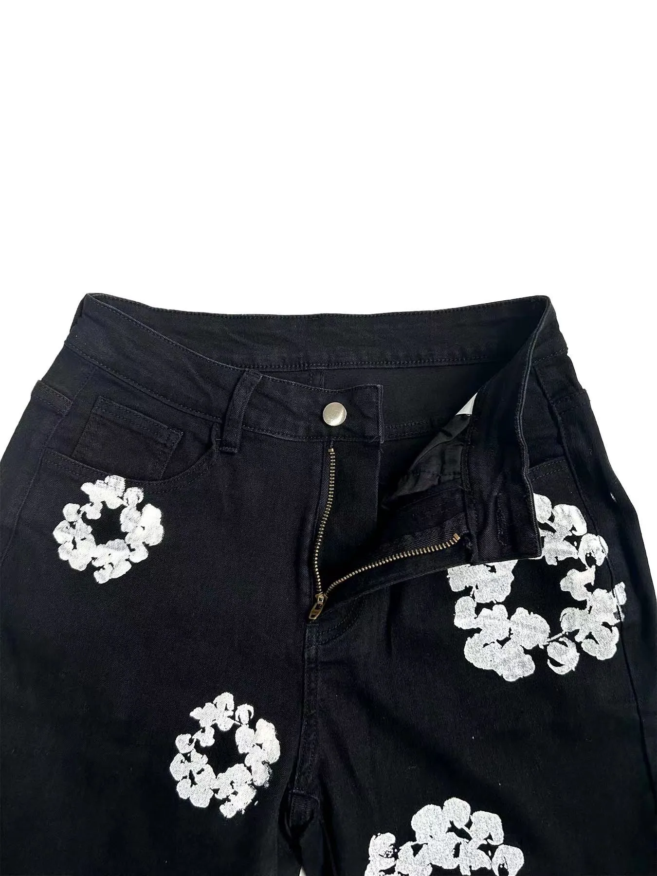 MALYBGG Introducing Cotton Flower Print Jeans 23123LY