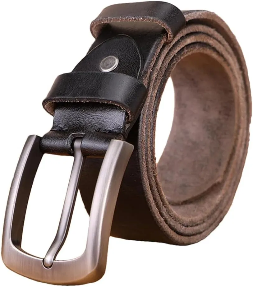 Men Luxury Genuine Leather Leather Buckle Handmade First Cowhide Retro All-Match Casual Jeans Soft Belt
