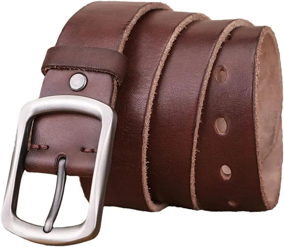 Men Luxury Genuine Leather Leather Buckle Handmade First Cowhide Retro All-Match Casual Jeans Soft Belt