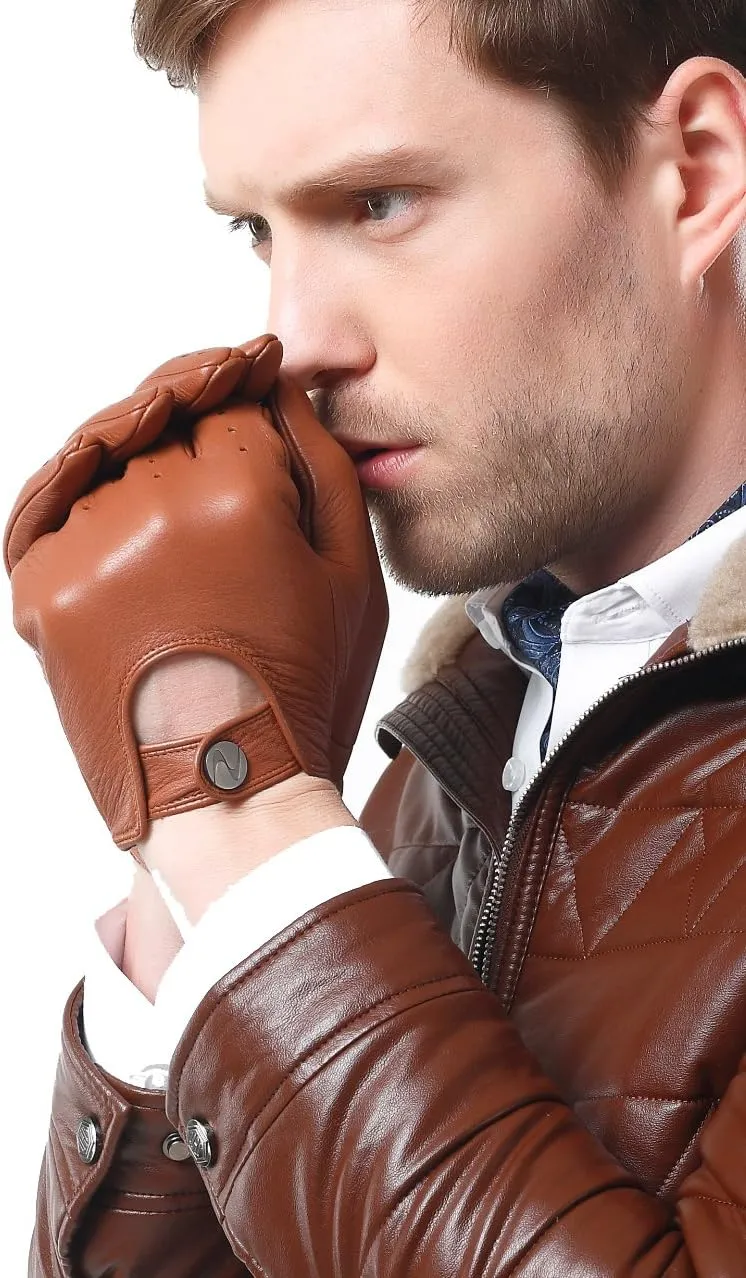 Men's Deerskin Full Finger Sports Gloves Driving Gloves Winter Gloves None-Lining