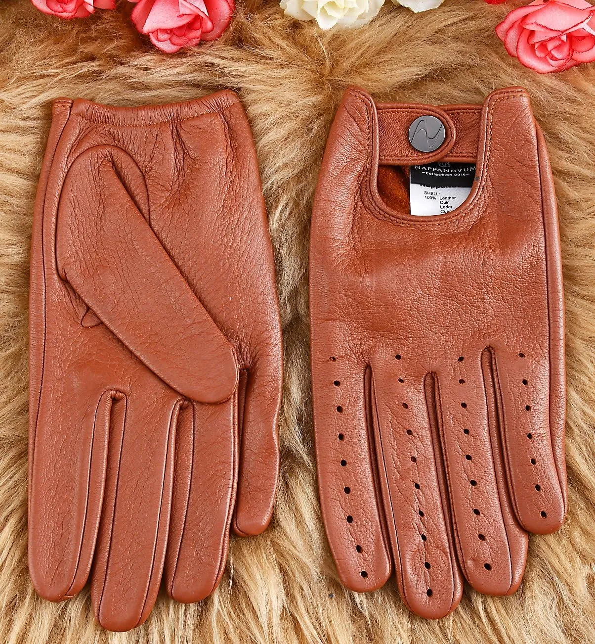 Men's Deerskin Full Finger Sports Gloves Driving Gloves Winter Gloves None-Lining