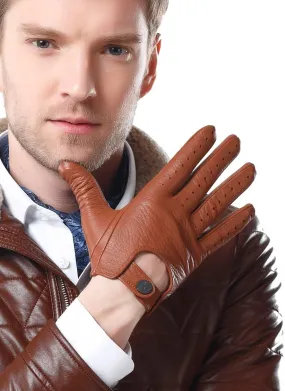 Men's Deerskin Full Finger Sports Gloves Driving Gloves Winter Gloves None-Lining