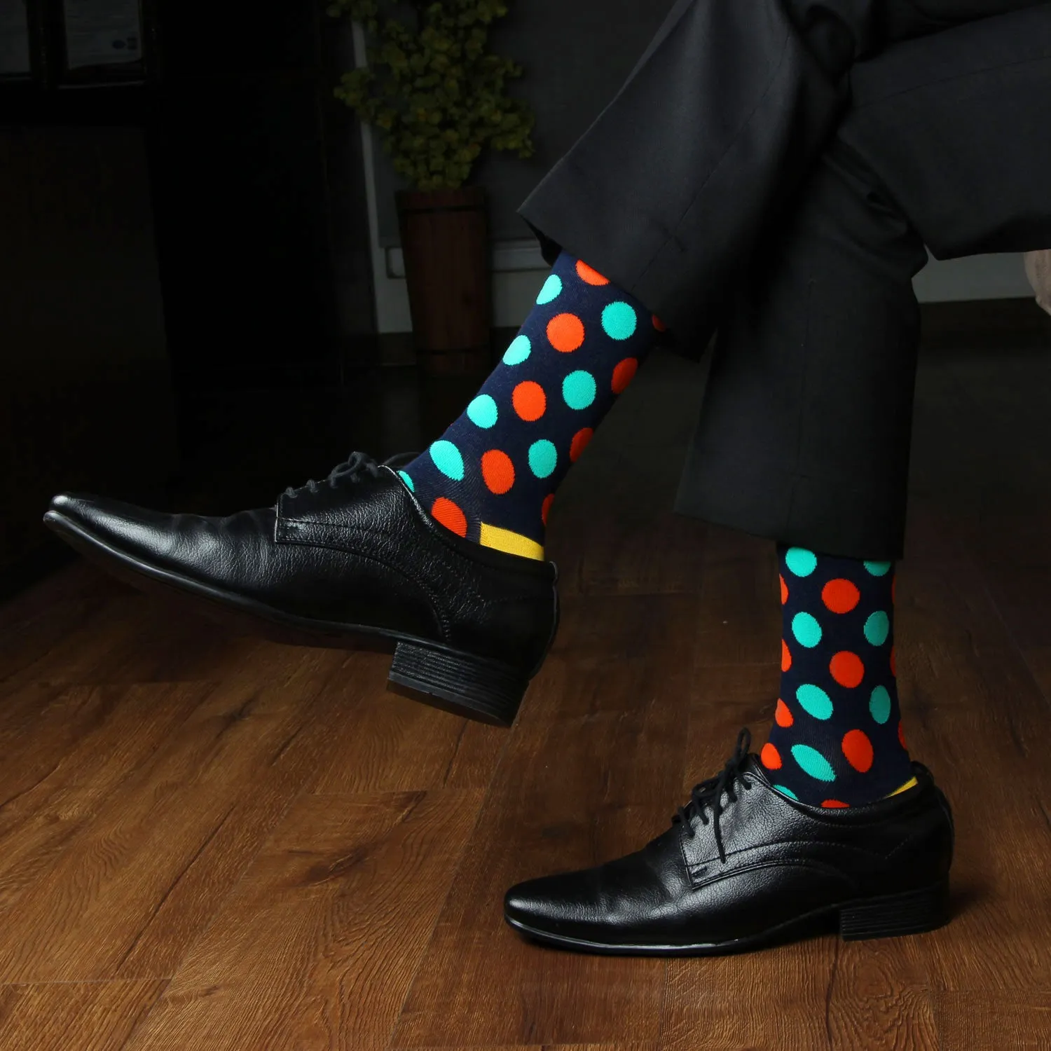 Men's Multicolor Polka Dots Designer Socks
