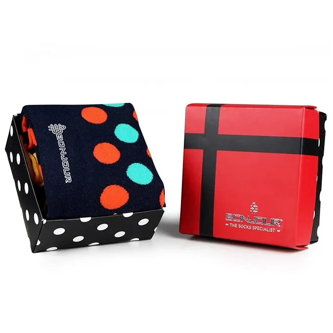 Men's Multicolor Polka Dots Designer Socks