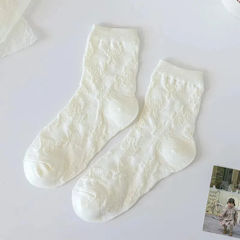 Milk White Lolita Socks with Ruffle | Cute Frilly Socks | Kawaii Socks