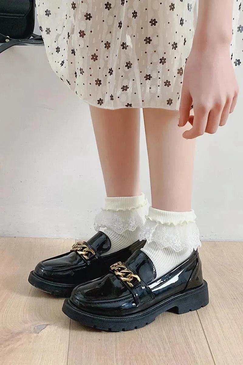 Milk White Lolita Socks with Ruffle | Cute Frilly Socks | Kawaii Socks