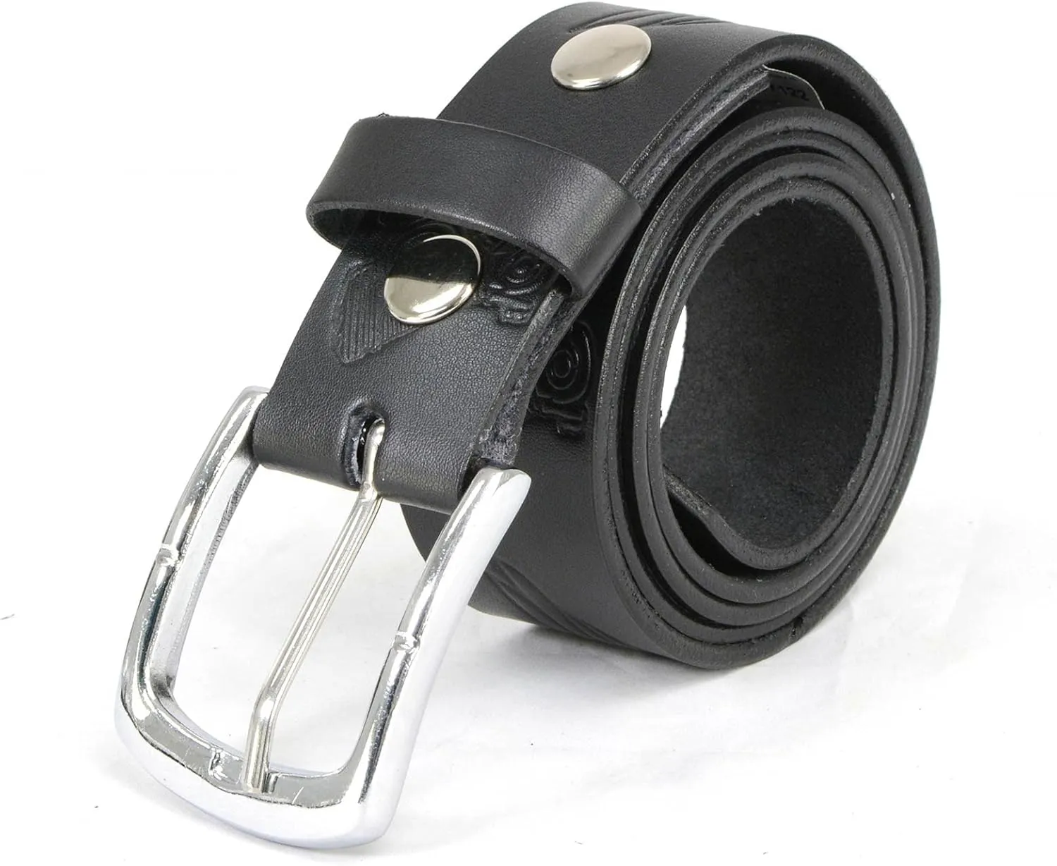 Milwaukee Leather MP7122 Men's Engine Block & Wings - Black Leather Belt w/Interchangeable Buckle - 1.5 inches Wide