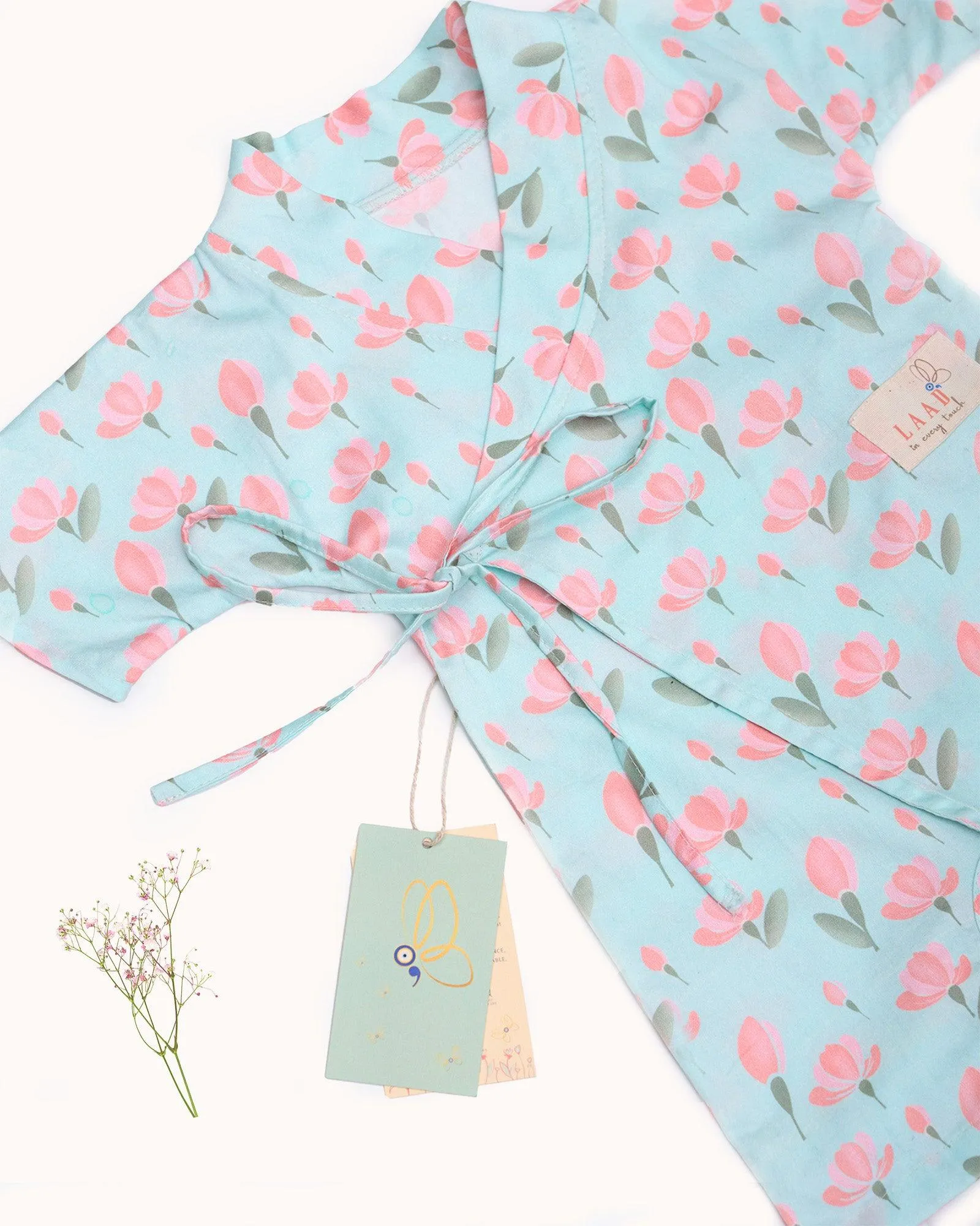 MINT GREEN TULIP KIMONO ROMPER