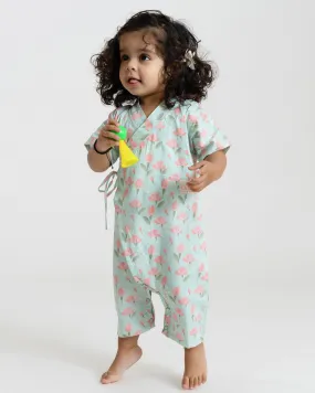 MINT GREEN TULIP KIMONO ROMPER