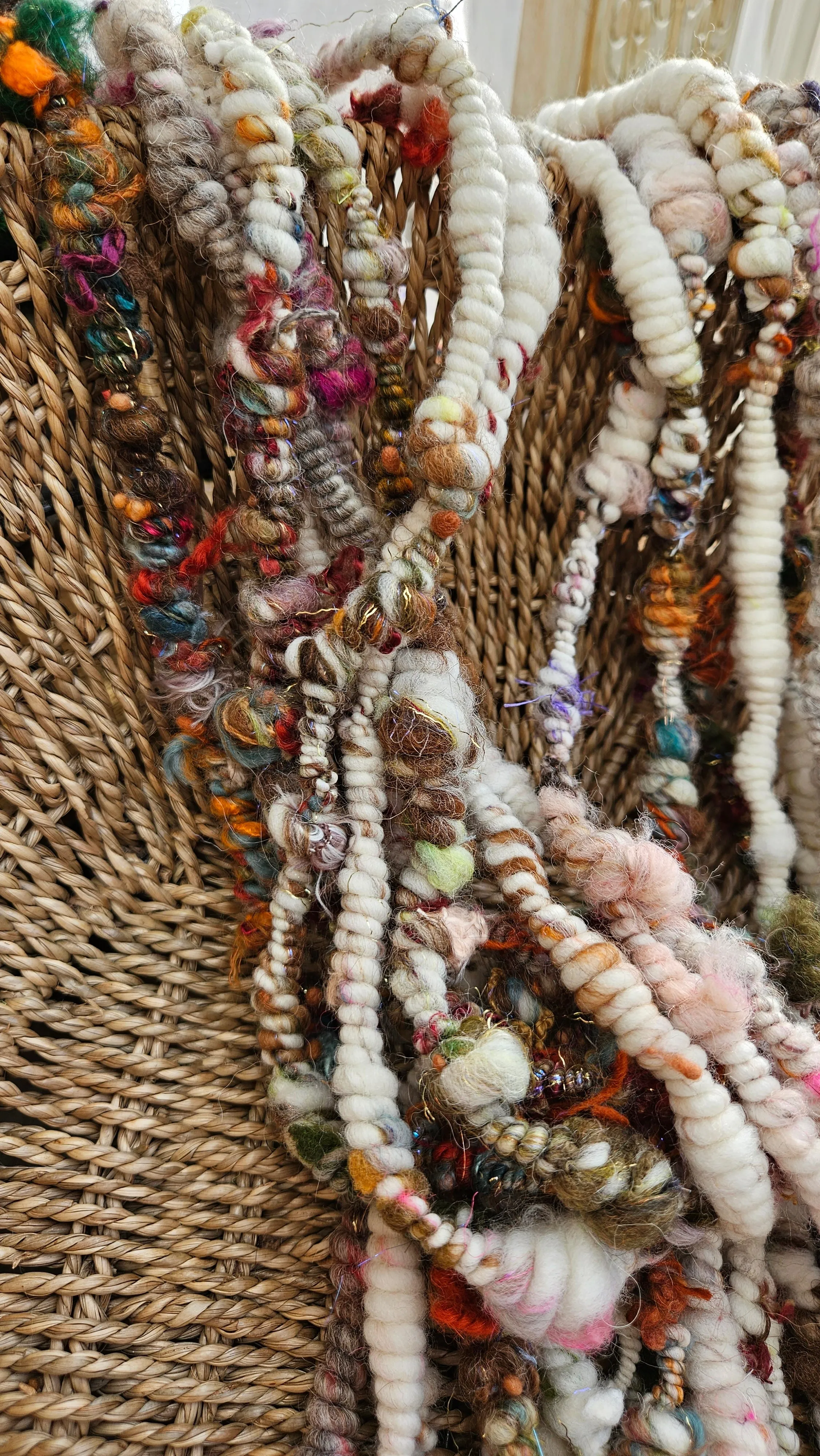 MISTER RODGERS - Handspun Bulky Wool Textured Art Yarn - 16 Yards 5.2 oz