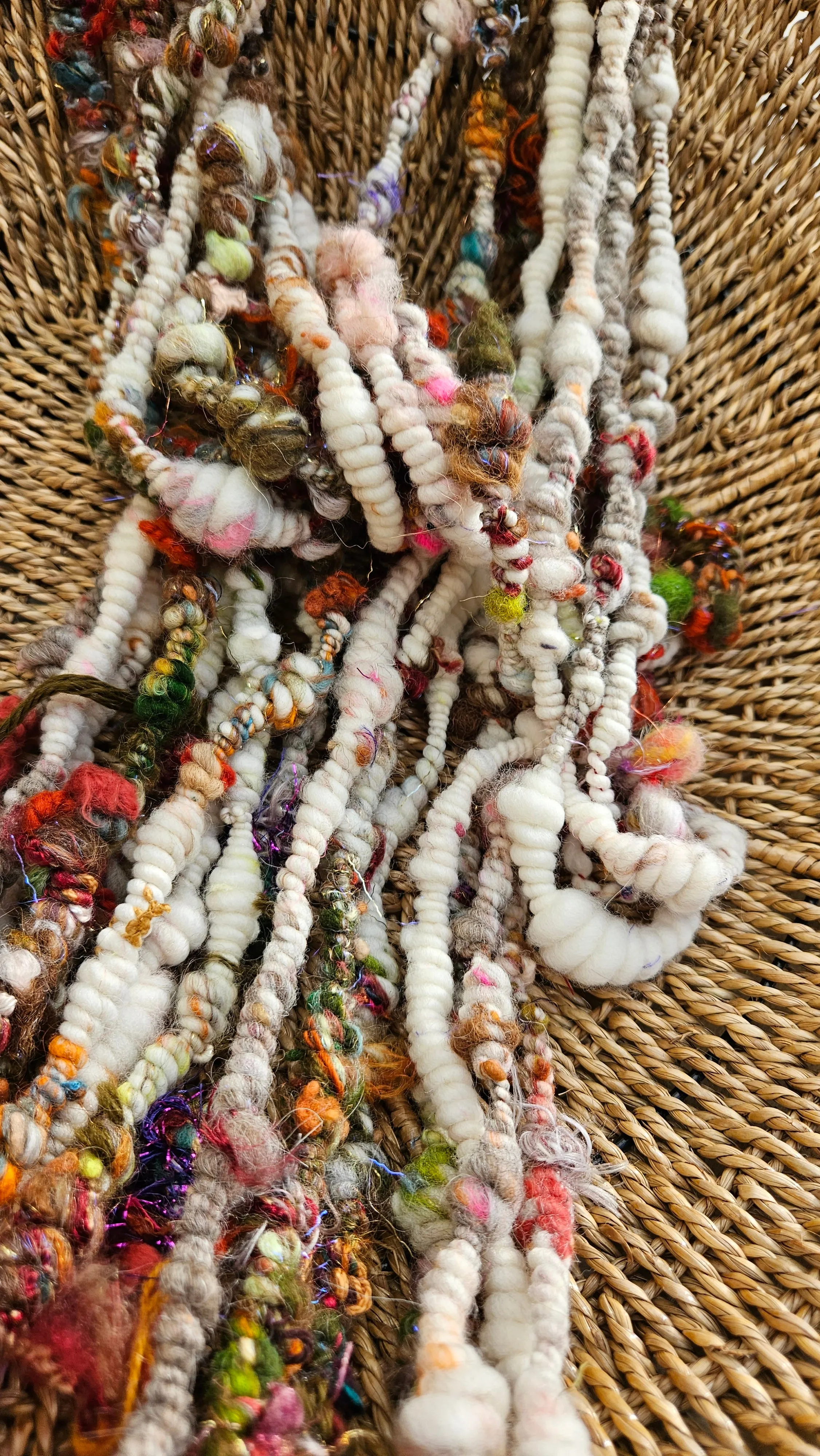 MISTER RODGERS - Handspun Bulky Wool Textured Art Yarn - 16 Yards 5.2 oz