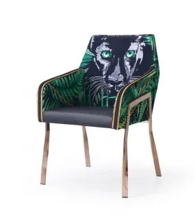 Modrest Fierce Black & Rosgold Panther Dining Chair Vgvcb1916-Blk-Dc