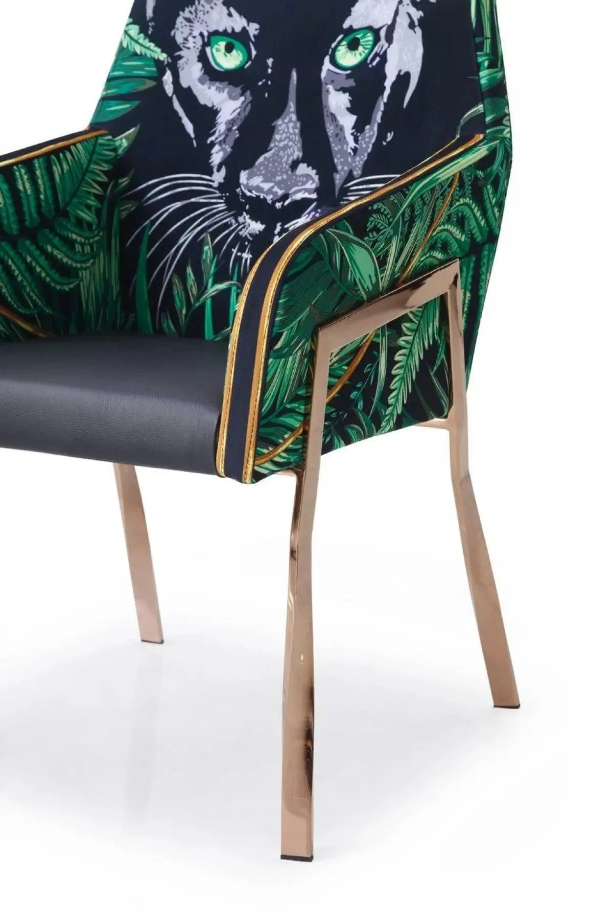 Modrest Fierce Black & Rosgold Panther Dining Chair Vgvcb1916-Blk-Dc