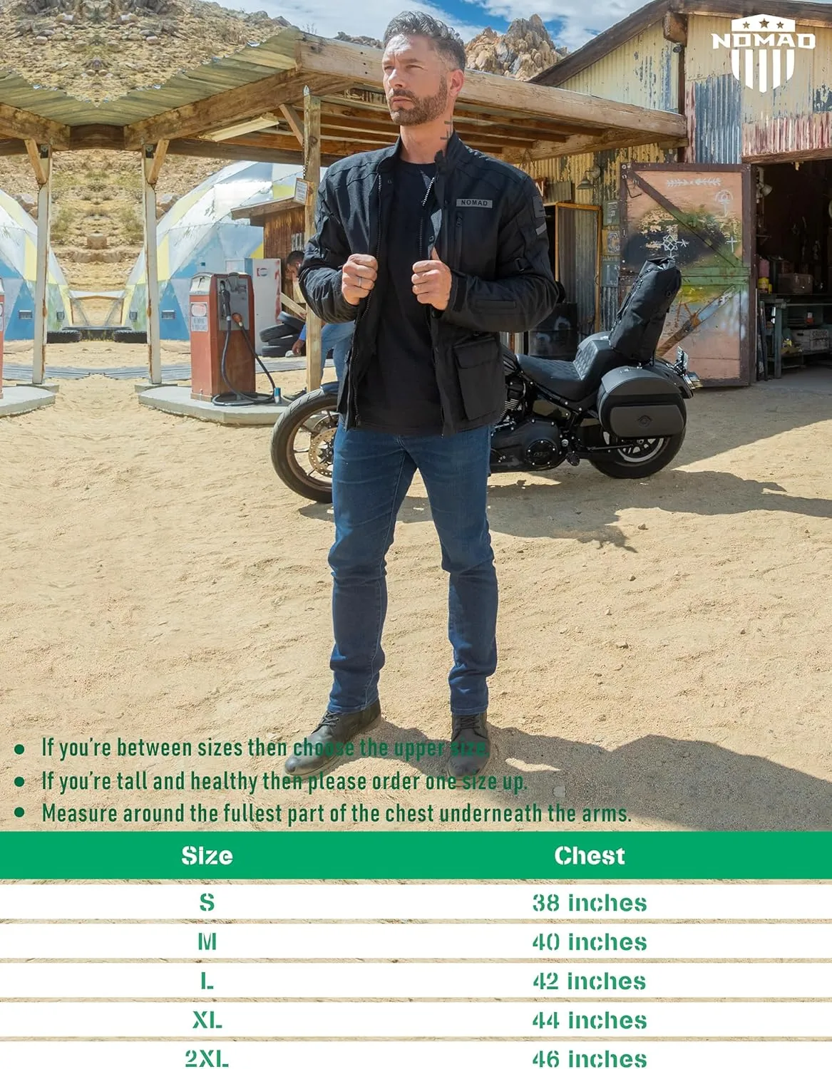 Nomad Touring Adventure Motorcycle Jacket for Men Biker Enduro 4-Season Riding Textile Adventure Jacket with Armor Protection