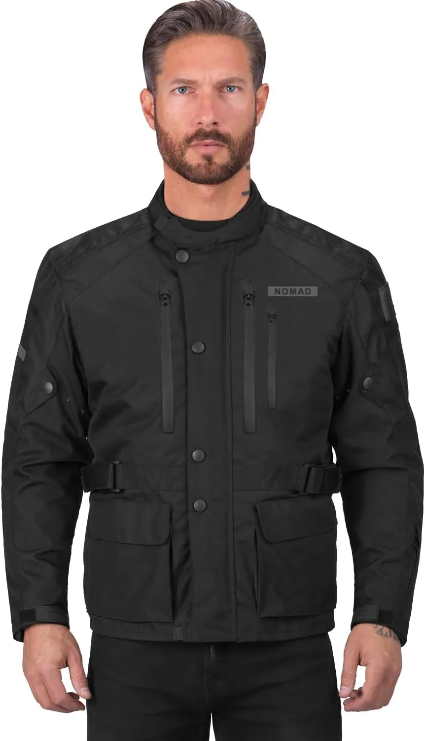 Nomad Touring Adventure Motorcycle Jacket for Men Biker Enduro 4-Season Riding Textile Adventure Jacket with Armor Protection