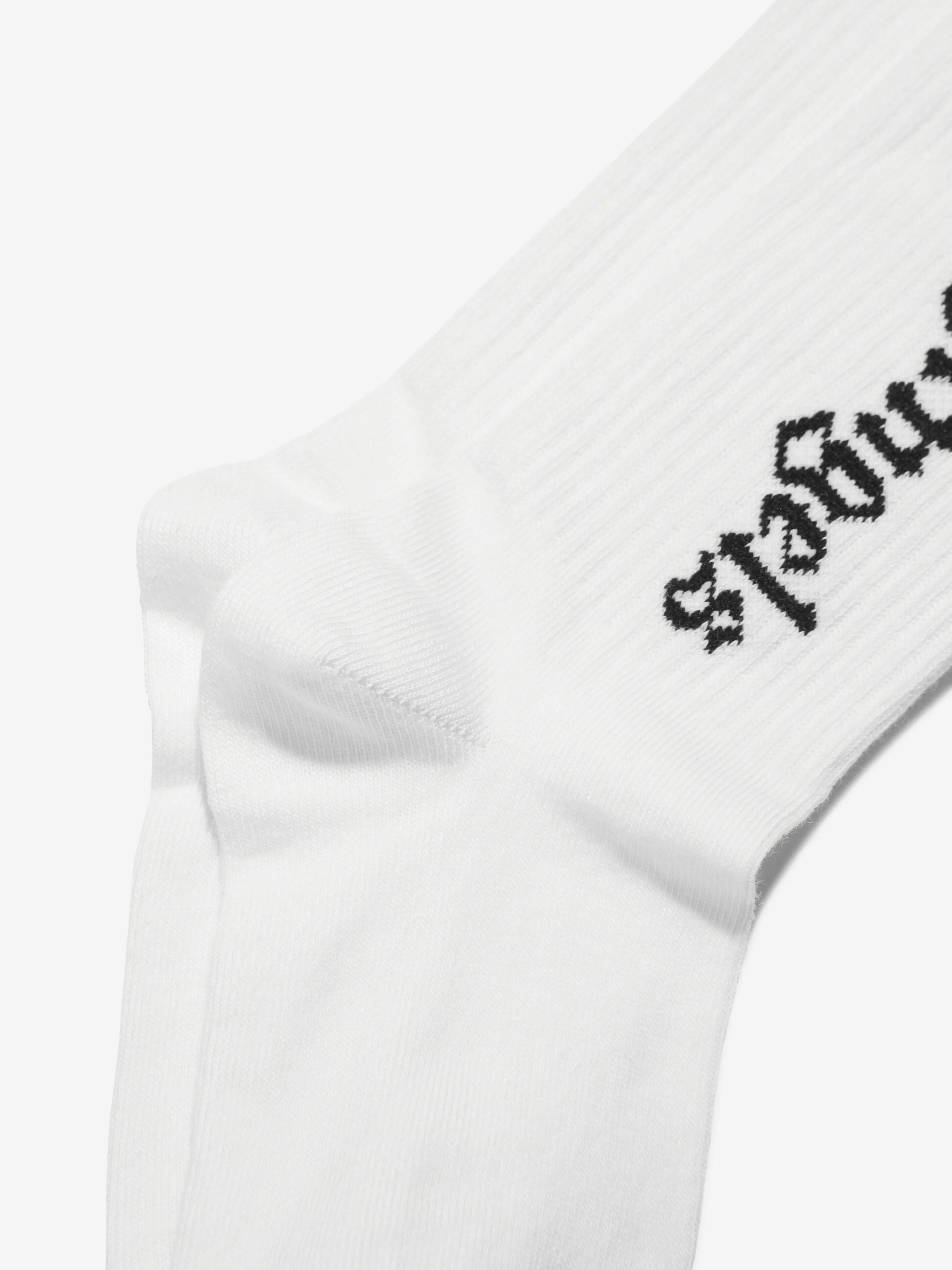 Palm Angels Kids Logo Socks in White