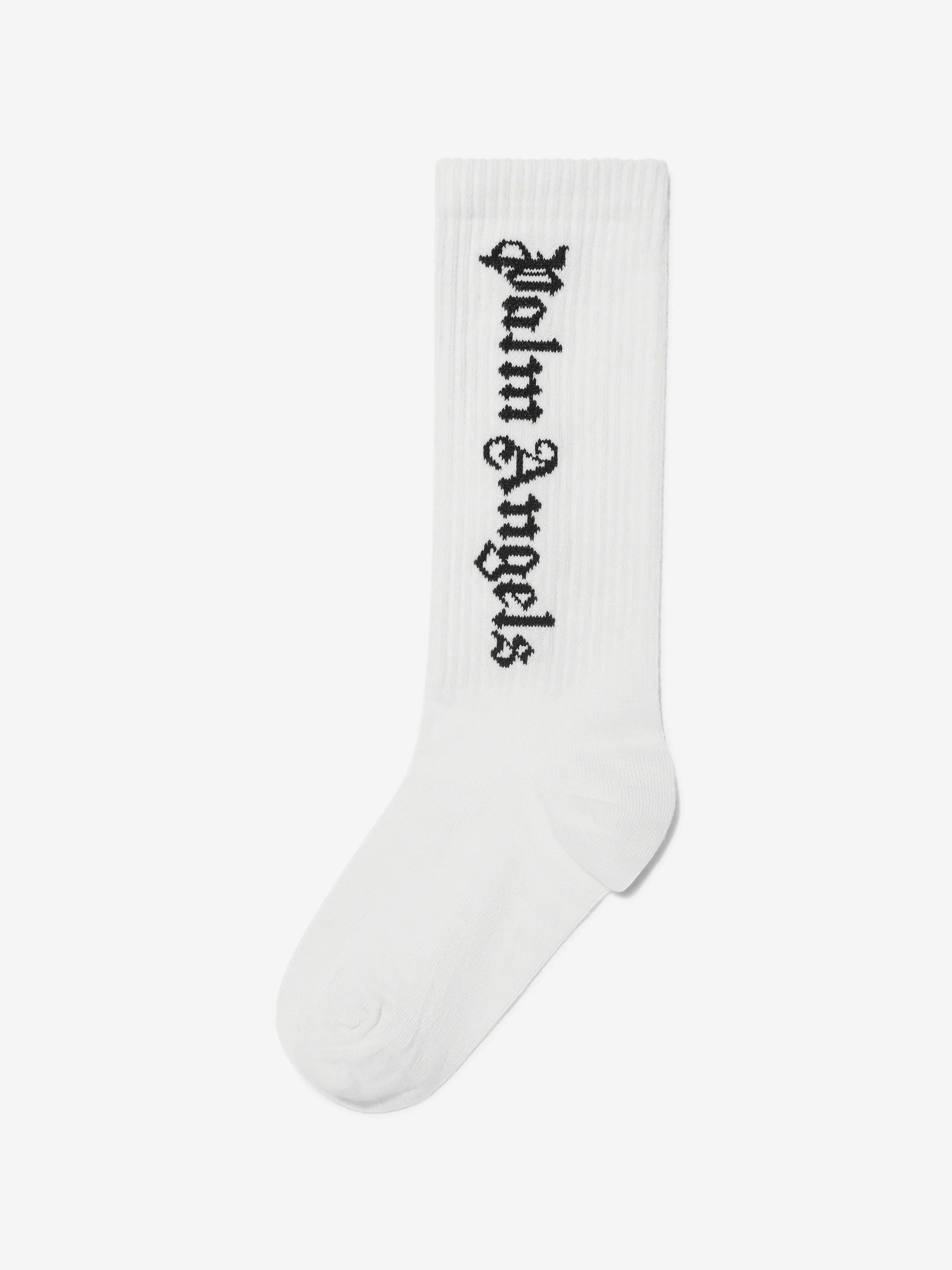 Palm Angels Kids Logo Socks in White