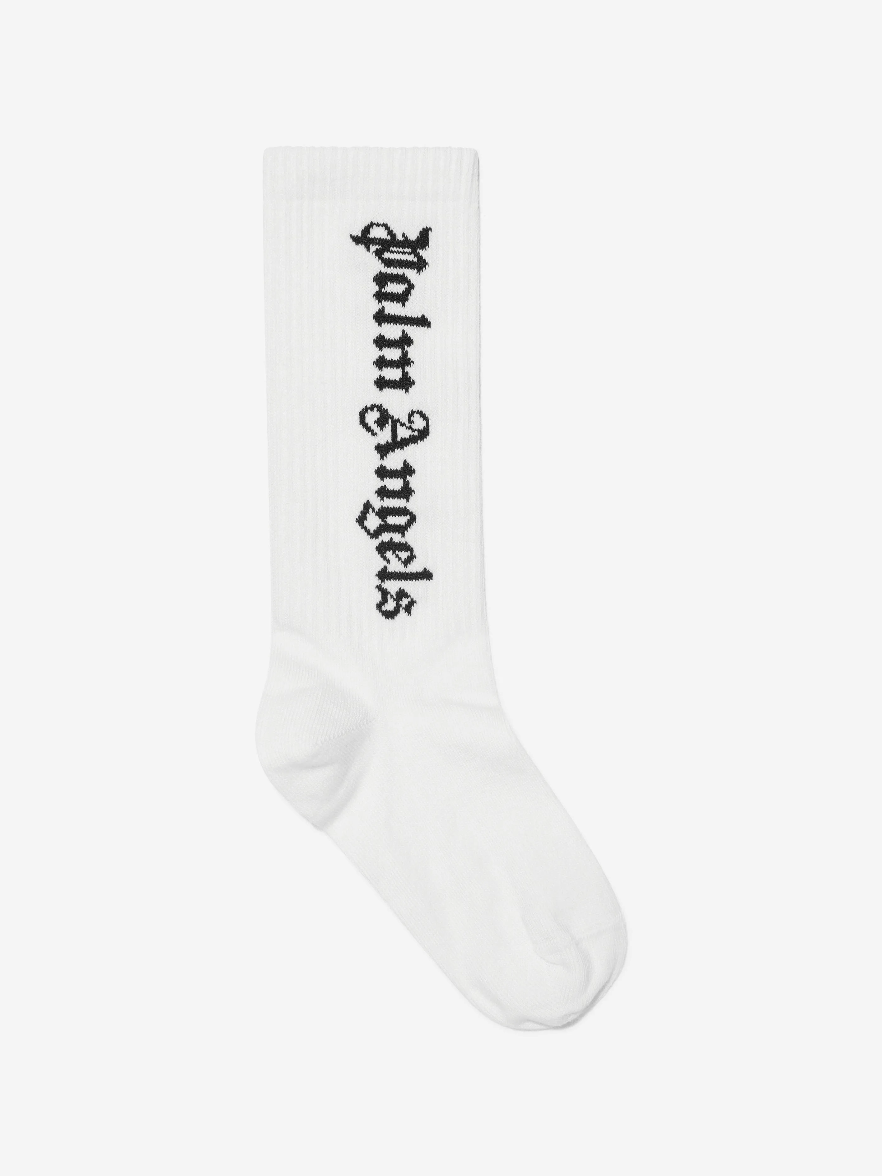 Palm Angels Kids Logo Socks in White