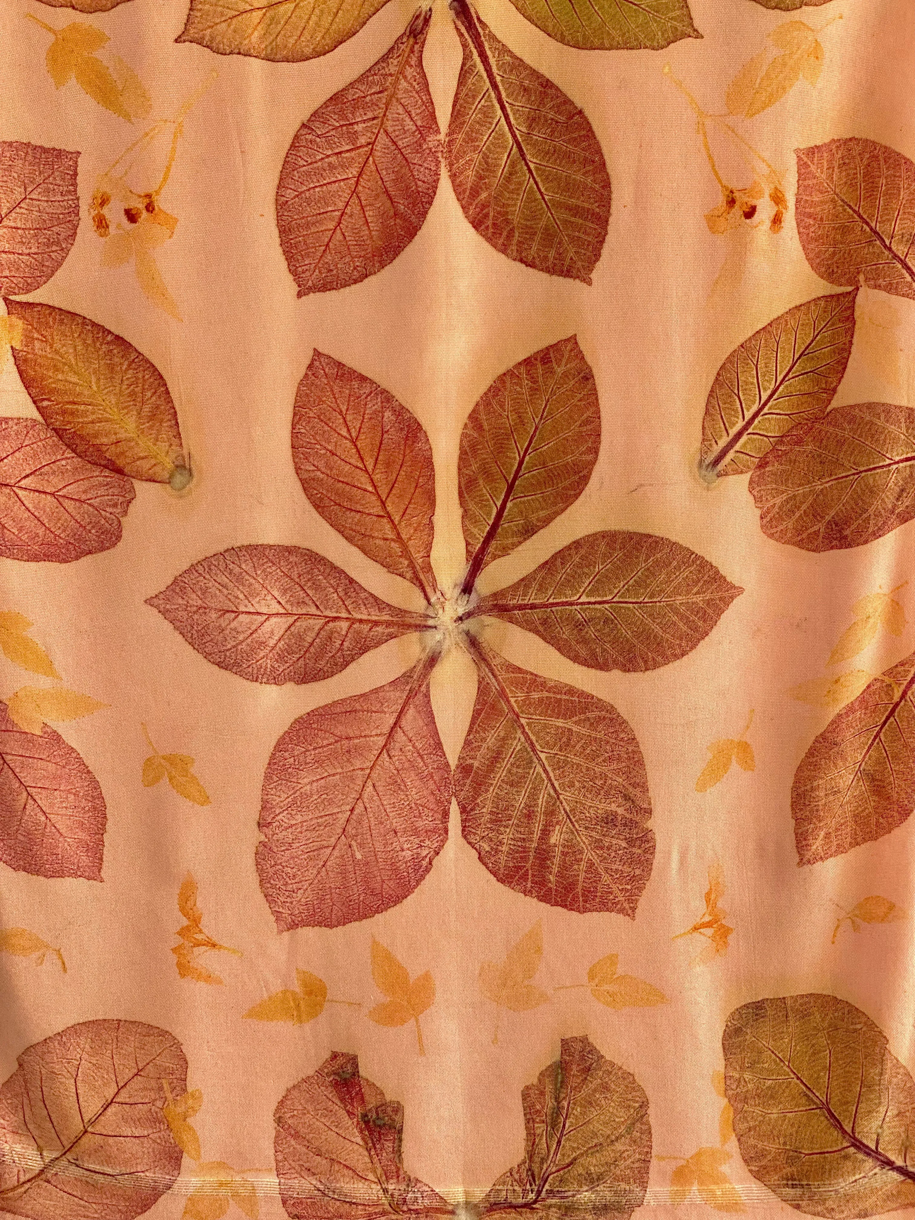 Peach Botanical Print Scarf | Indigenous Cotton | Handwoven & Naturally Dyed - 0018A-SY-HT