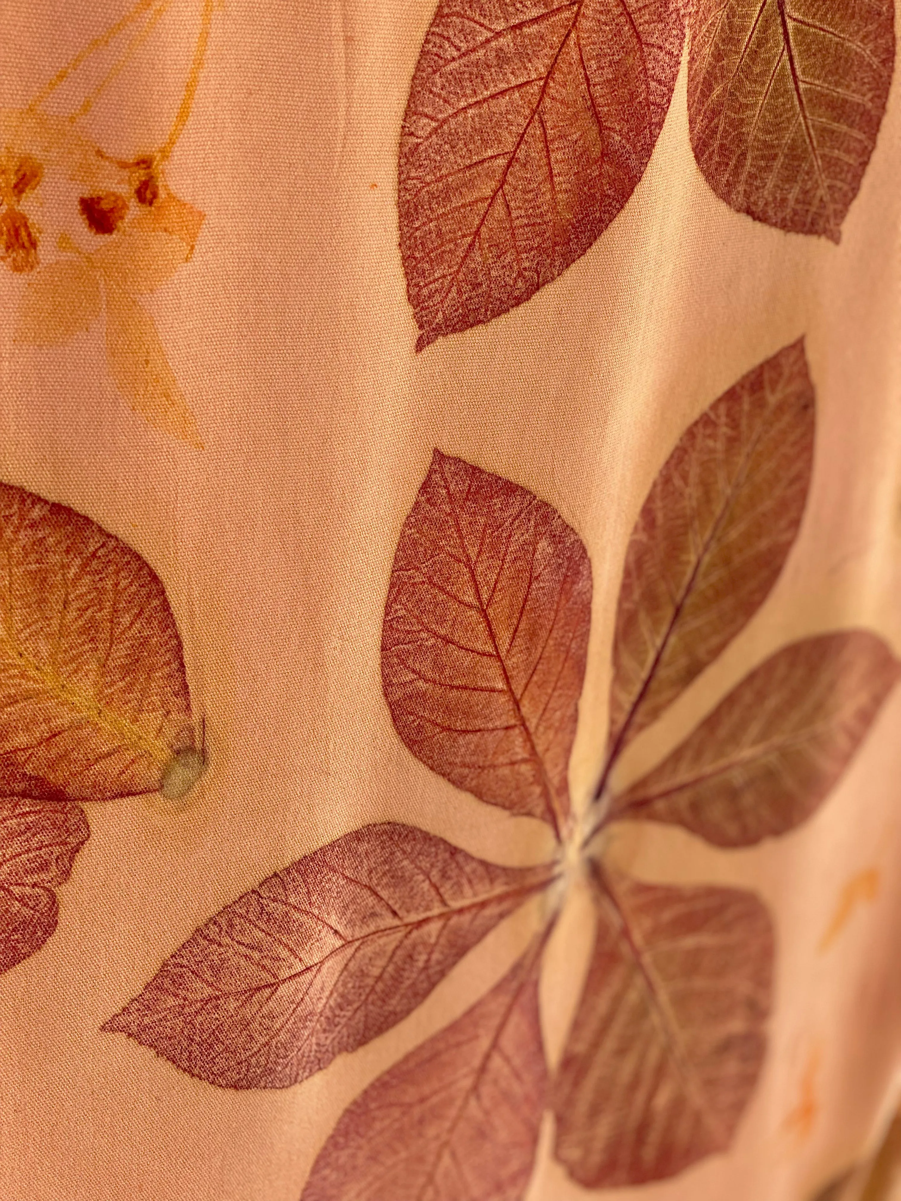 Peach Botanical Print Scarf | Indigenous Cotton | Handwoven & Naturally Dyed - 0018A-SY-HT