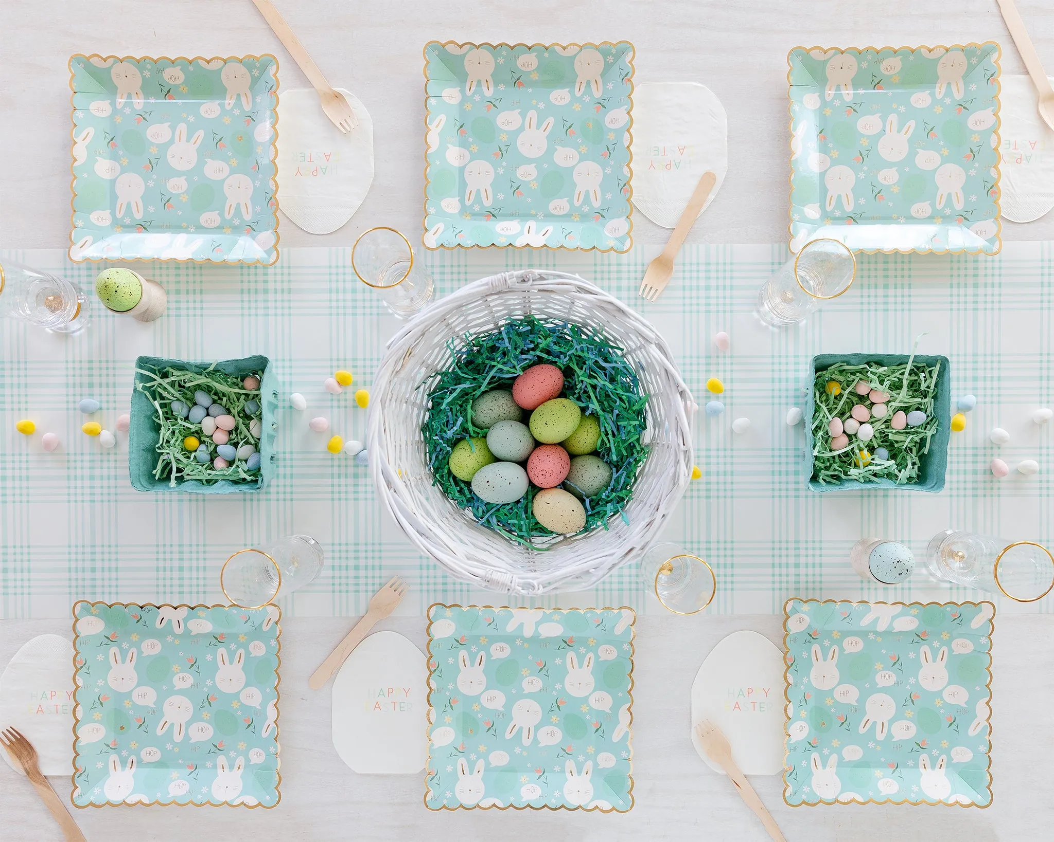 PGB849 - Blue Plaid Paper Table Runner
