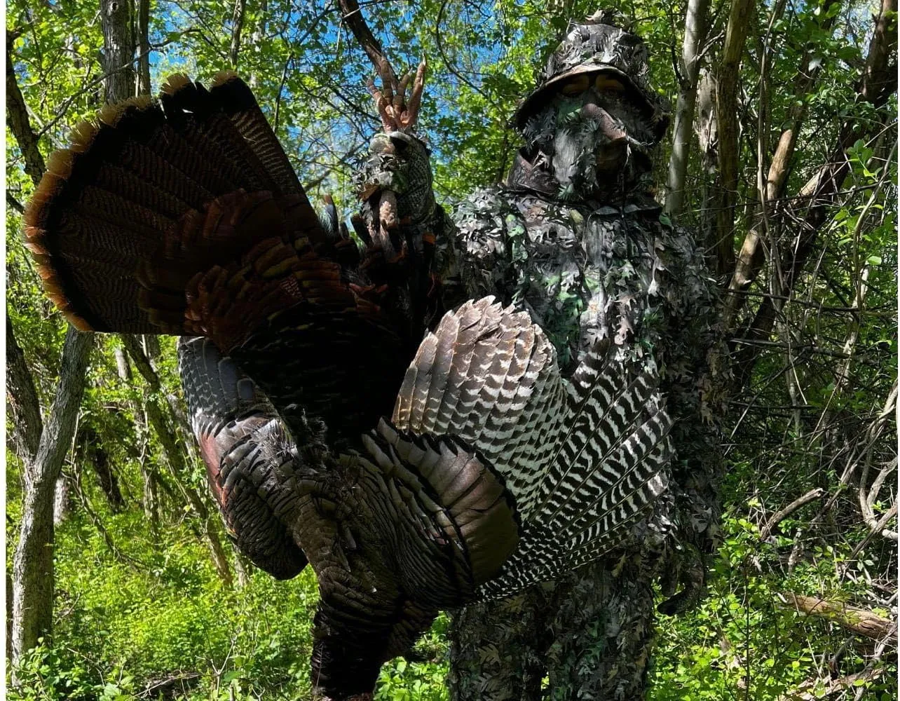 QuikCamo Realtree & Mossy Oak 3D Leafy Camo Face Mask Bucket Hat for Men Deer Duck and Turkey Hunting (Fully Adjustable OSFM)