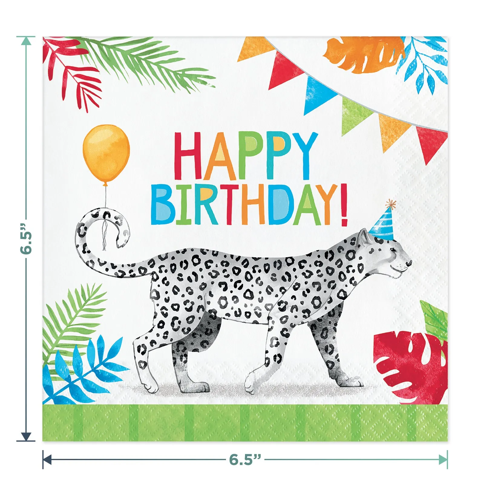 Safari Party Animal Paper Dinner Plates, Luncheon Napkins, and Cups (Serves 16)