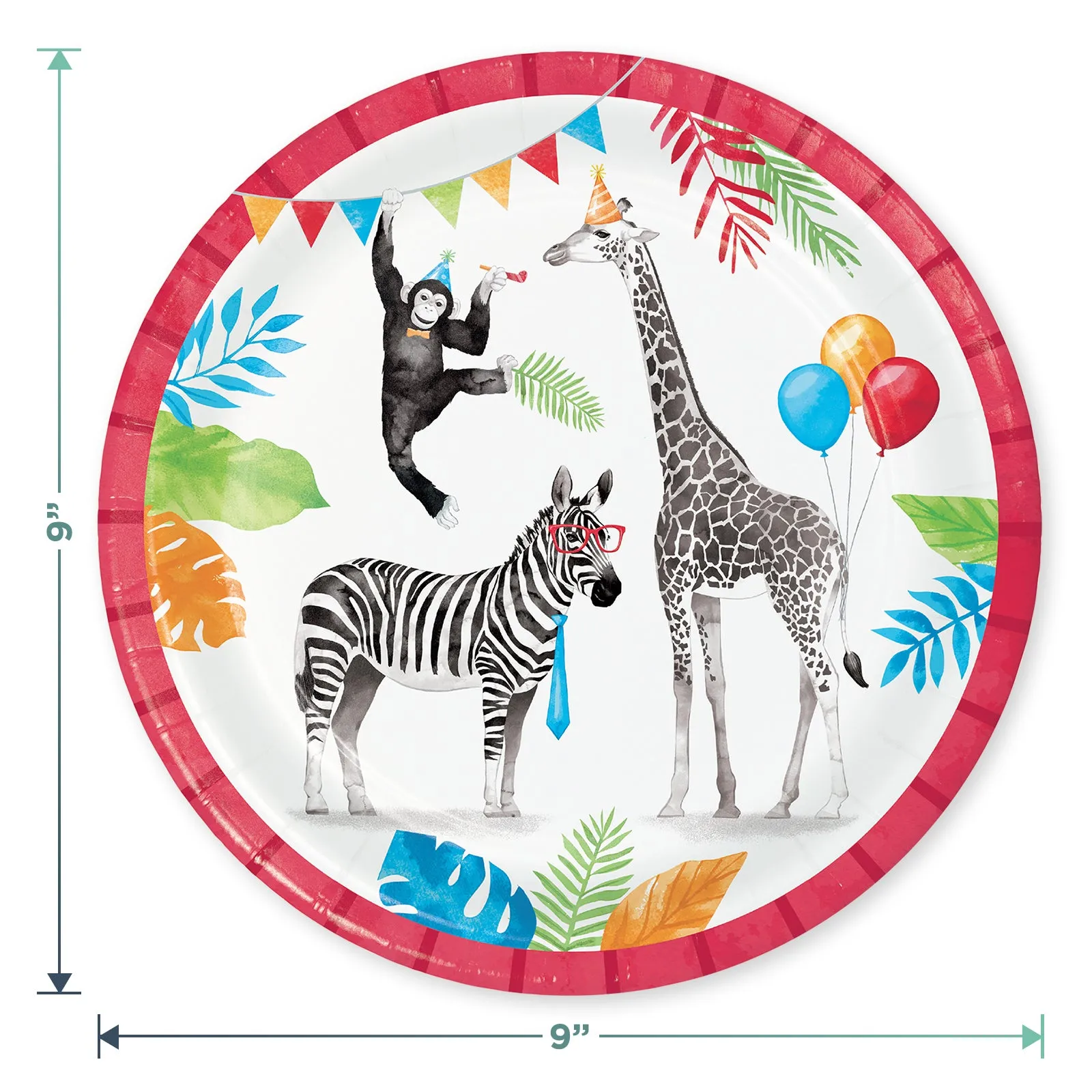 Safari Party Animal Paper Dinner Plates, Luncheon Napkins, and Cups (Serves 16)