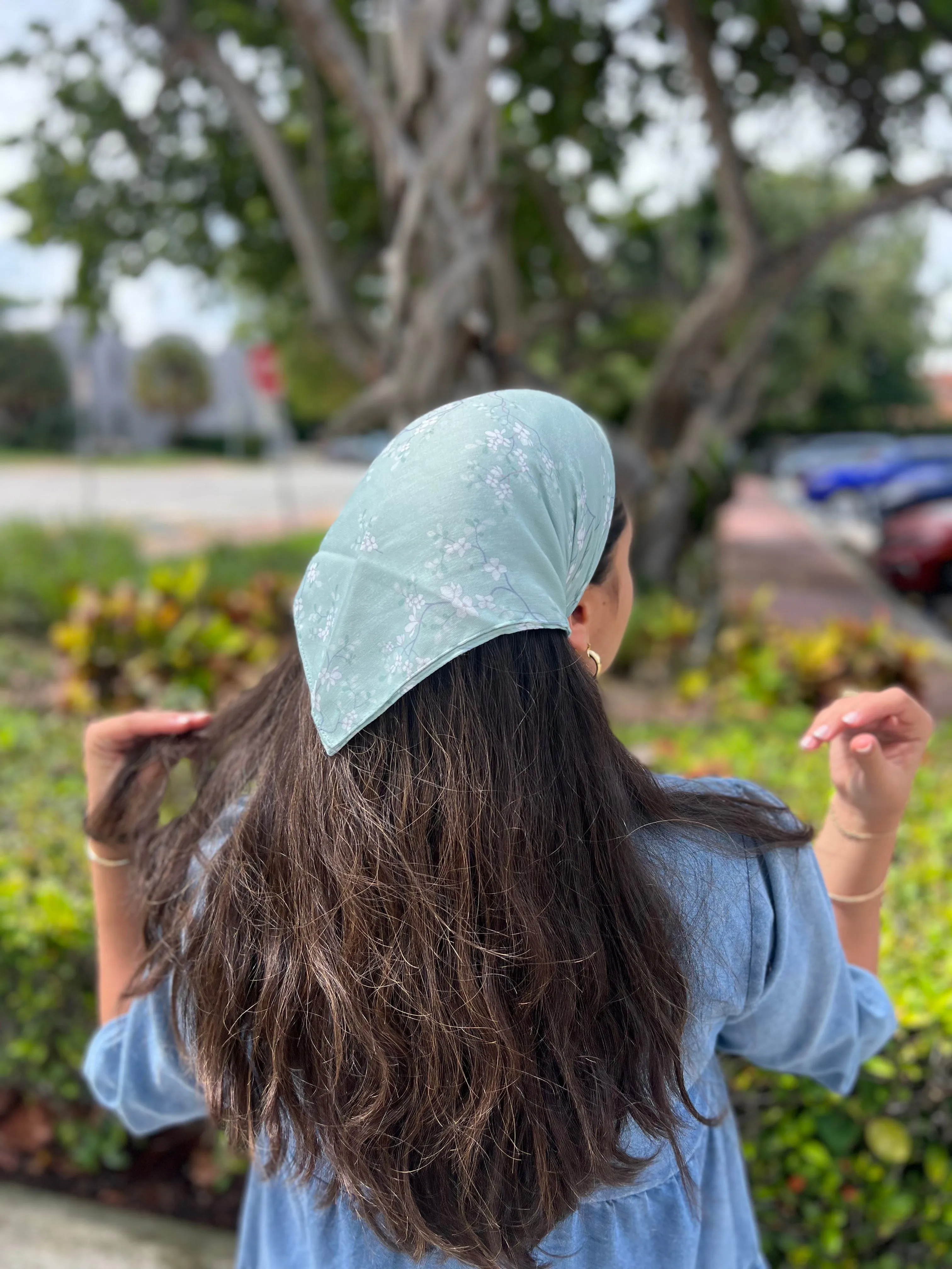 Sage Floral Branches Bandana
