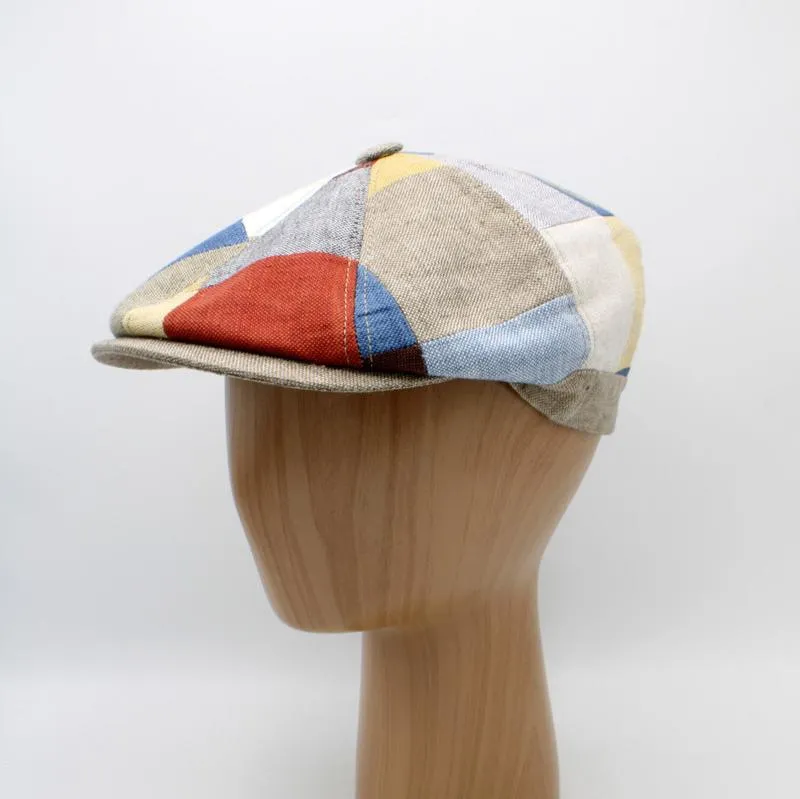 The "Matchwork" Italian Linen Patchwork Cap by Hologramme Paris