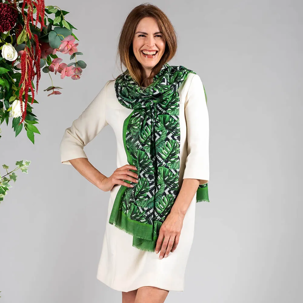 The ‘Unexpected’ Trilogy - Green Fern Cashmere and Silk Wrap