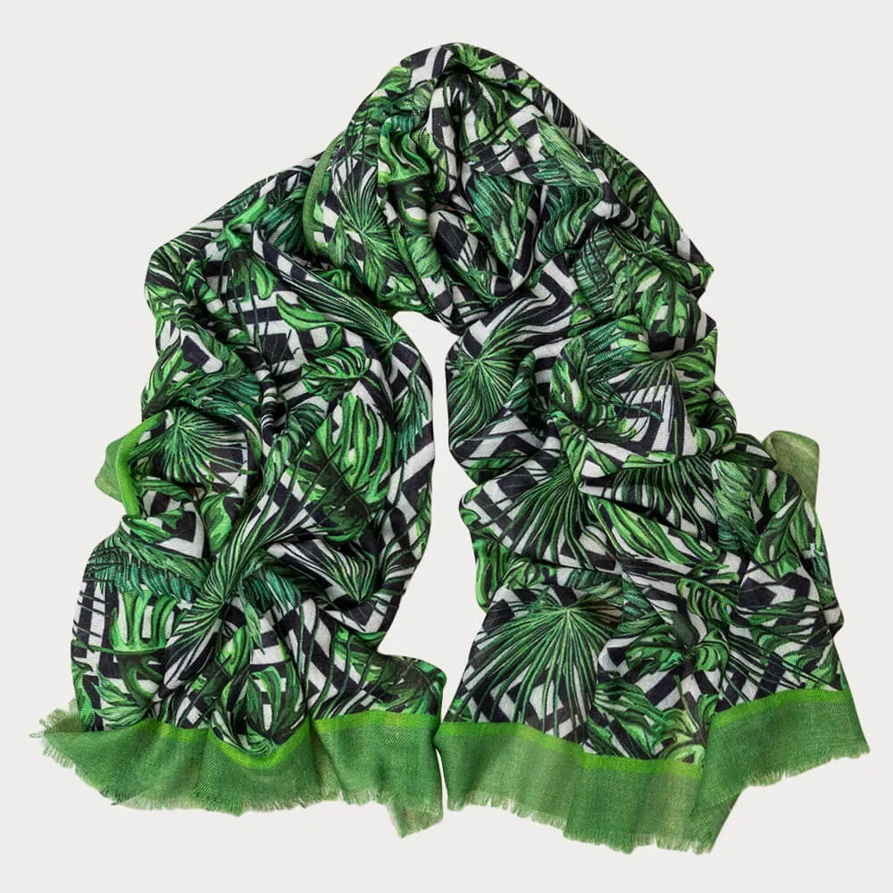 The ‘Unexpected’ Trilogy - Green Fern Cashmere and Silk Wrap