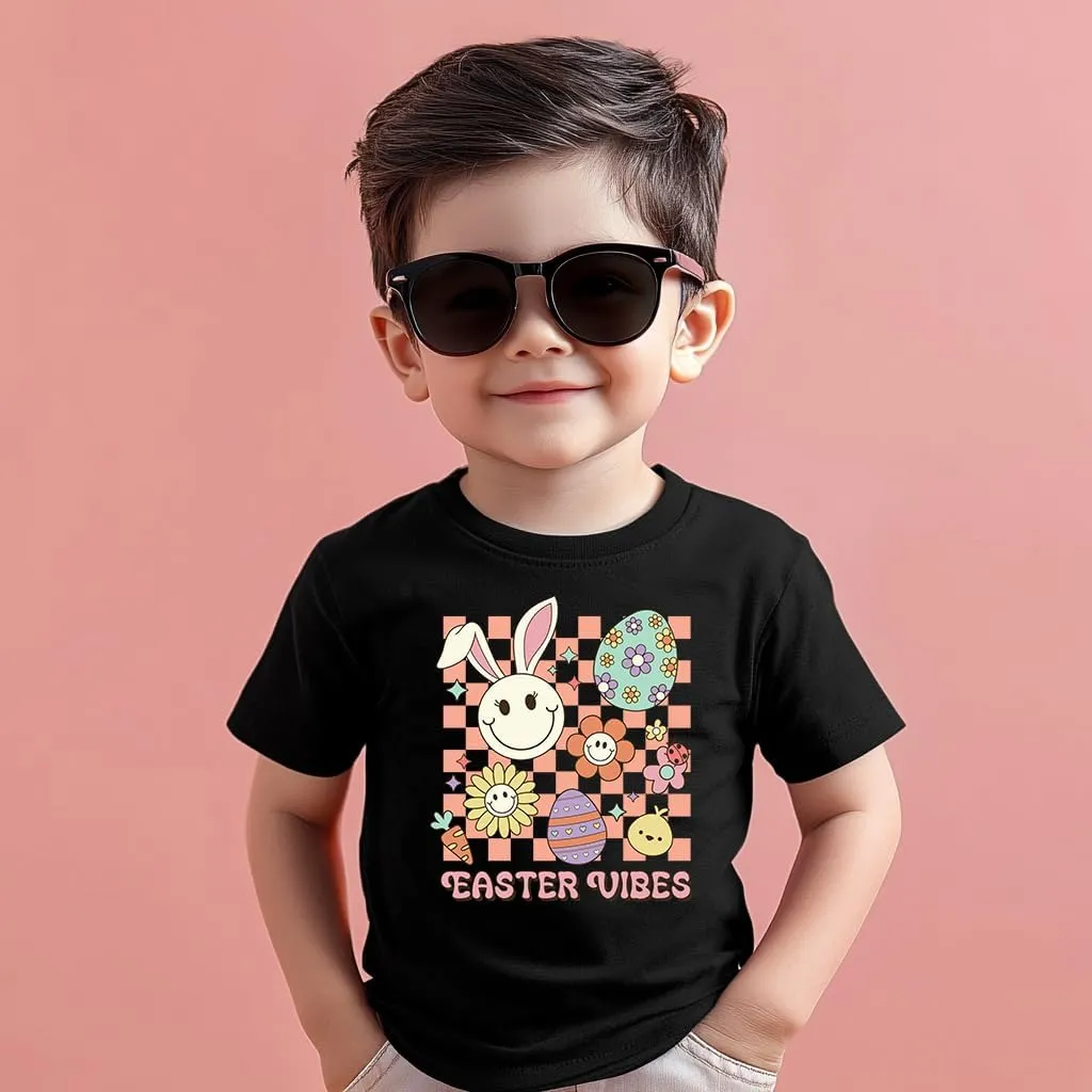 Toddler Shirts for Boys Grils Kids,Short-Sleeve Kids' Easter Shirts – Fun & Cute Designs Easter Shirt, 2-6T