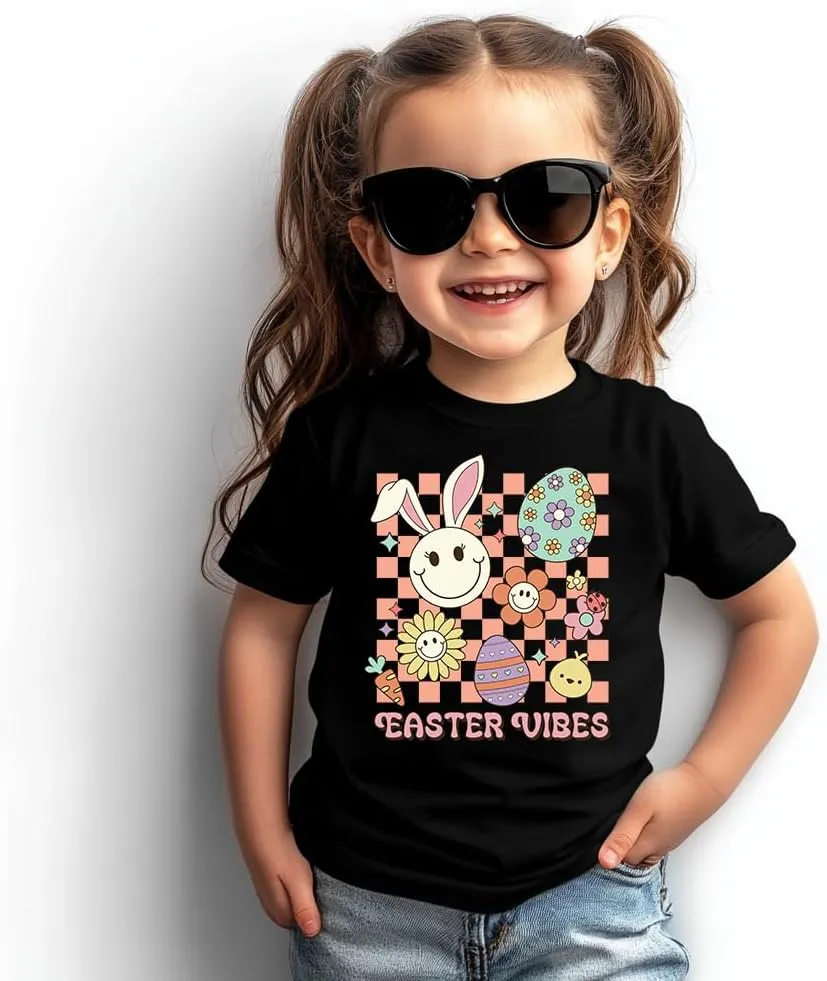 Toddler Shirts for Boys Grils Kids,Short-Sleeve Kids' Easter Shirts – Fun & Cute Designs Easter Shirt, 2-6T