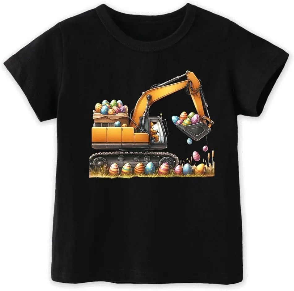 Toddler Shirts for Boys Grils Kids,Short-Sleeve Kids' Easter Shirts – Fun & Cute Designs Easter Shirt, 2-6T