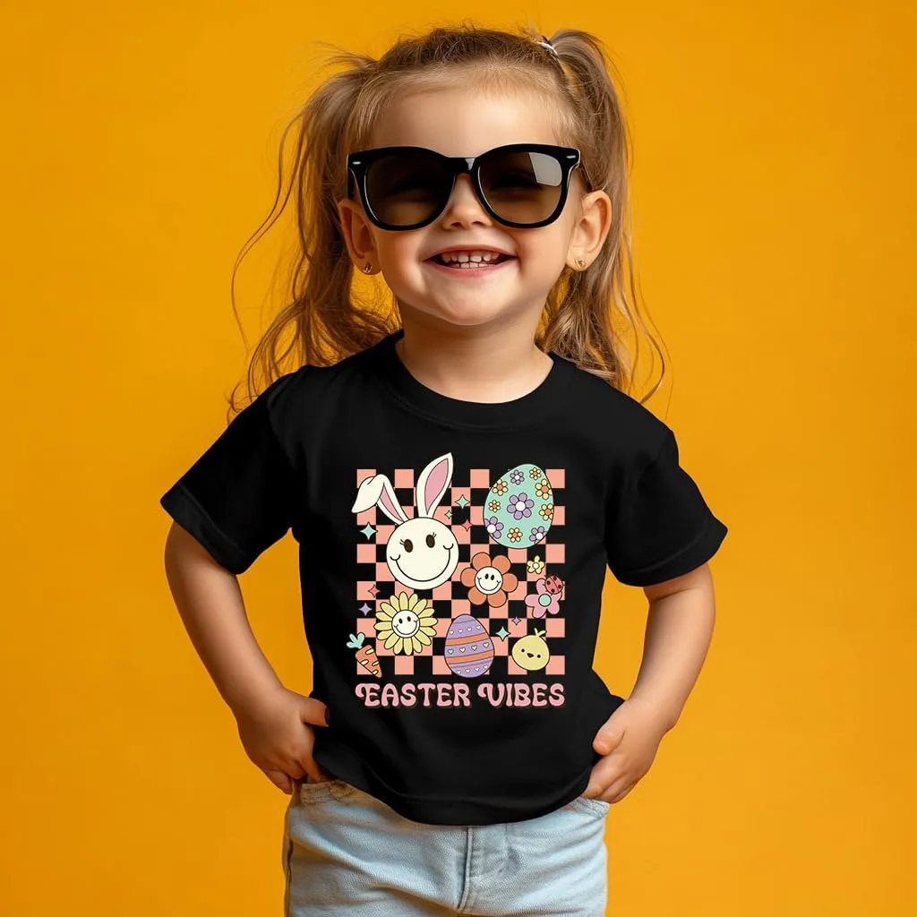 Toddler Shirts for Boys Grils Kids,Short-Sleeve Kids' Easter Shirts – Fun & Cute Designs Easter Shirt, 2-6T