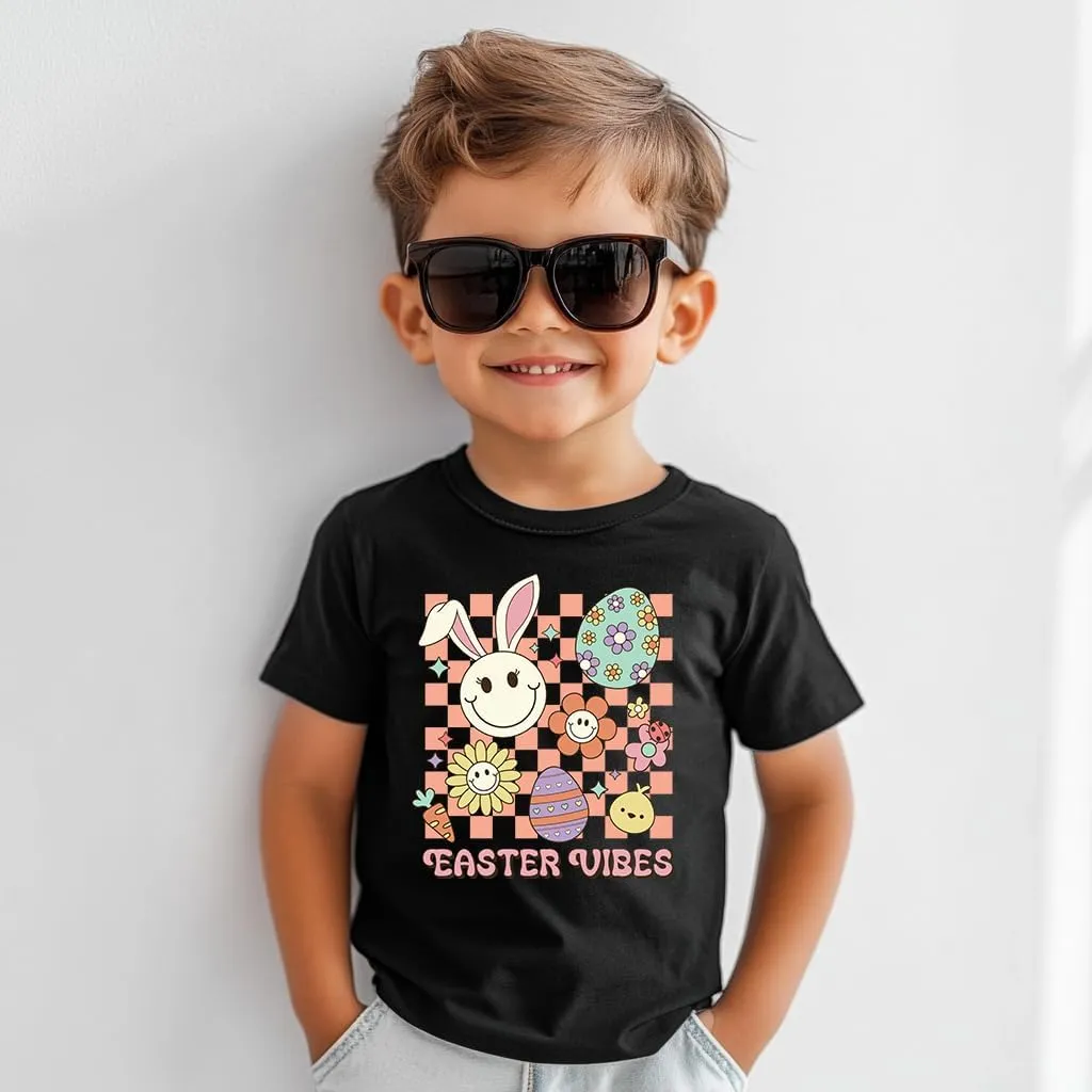 Toddler Shirts for Boys Grils Kids,Short-Sleeve Kids' Easter Shirts – Fun & Cute Designs Easter Shirt, 2-6T