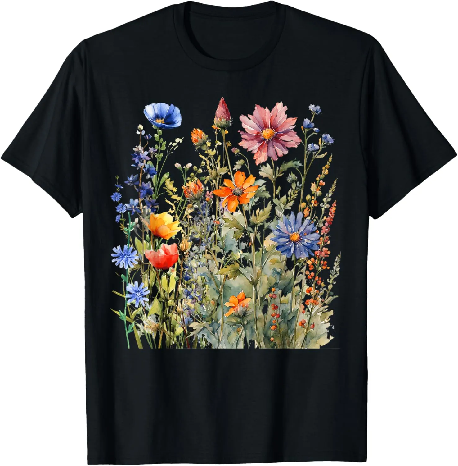 Vintage Nature Lover Botanical Floral Wildflowers T-Shirt