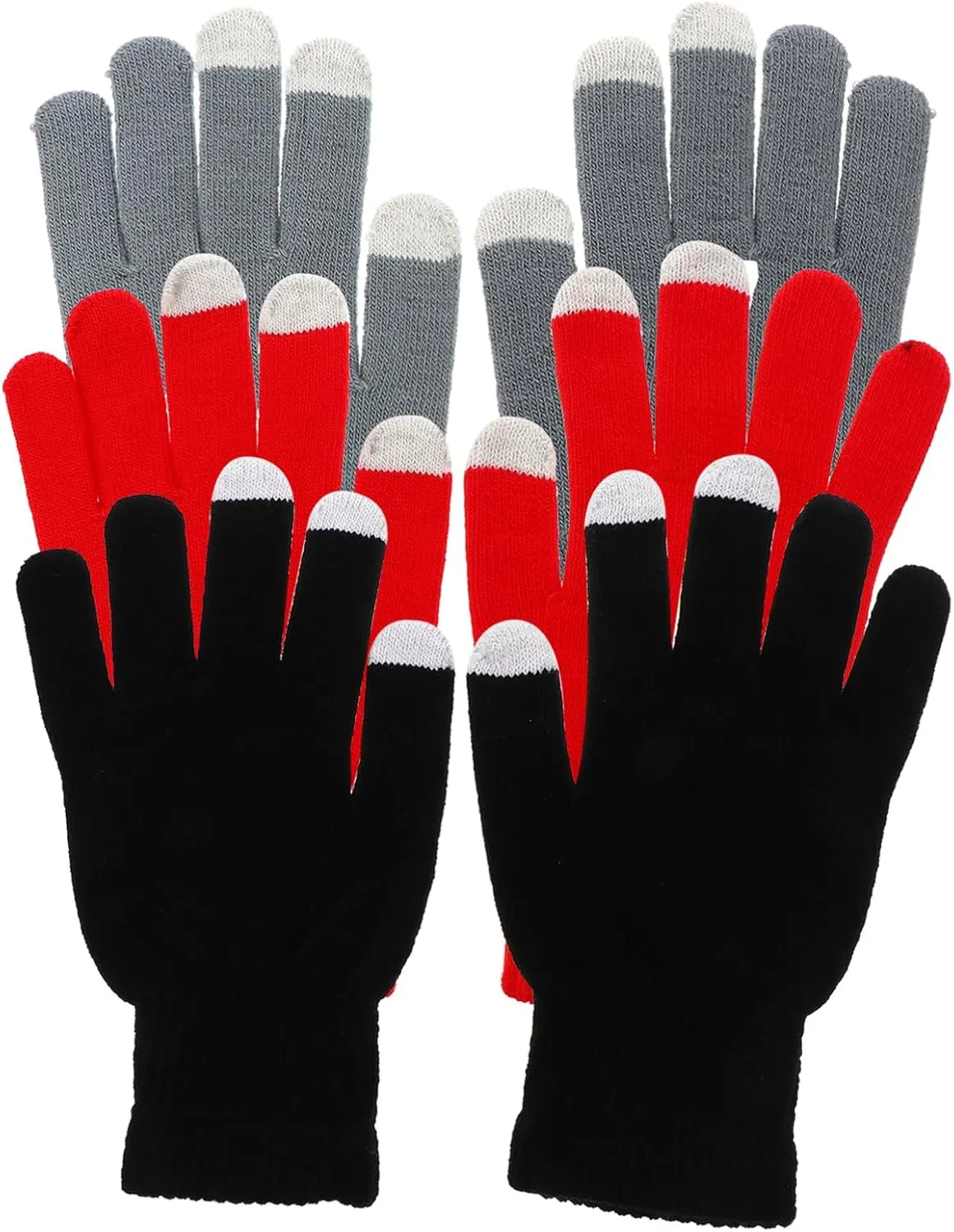 Windproof Winter Touch Screen Gloves for Men Warm Knitted Outdoor Sports Gloves Plush Lining