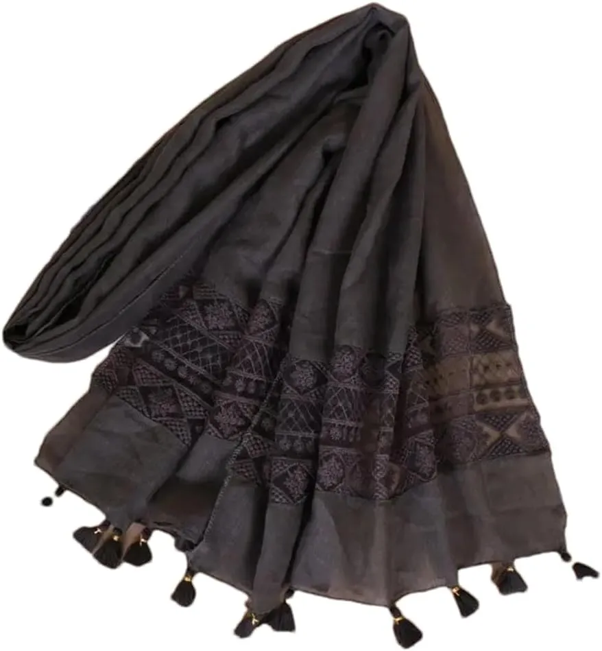 Women Lace Floral Patchwork Shawl Scarf Long Muslim Hijab Wrap Warm Shawls And Wraps