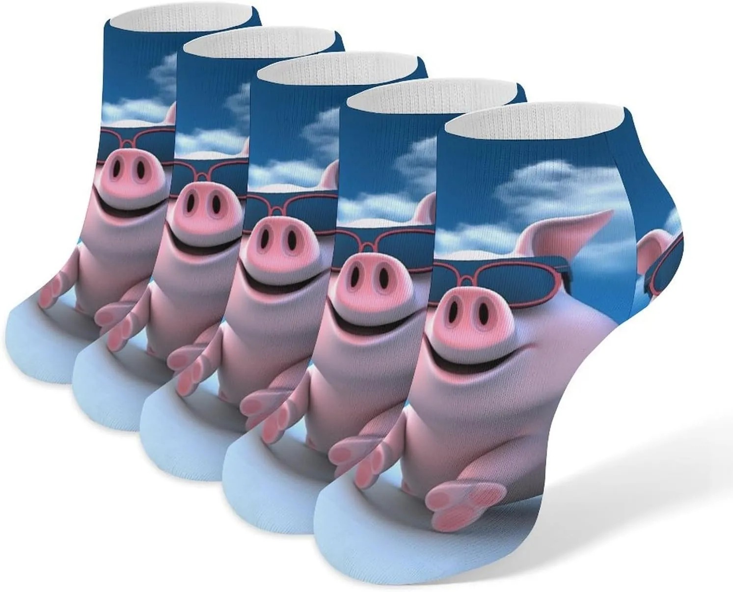 Women Socks Funny 3D Piggies Printed Christmas Socks Ankle Socks Athletic Socks Slipper Socks No Show Socks