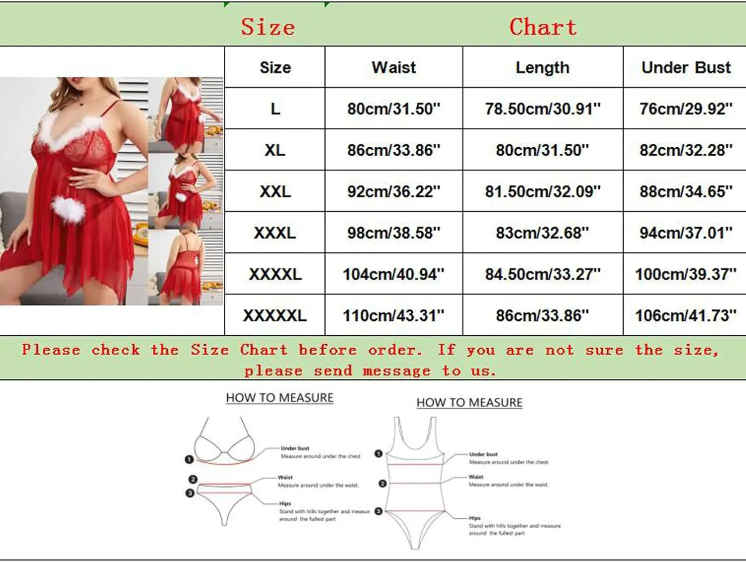 Women's Sexy Santa Christmas Lingerie Set with Garter Belts Lace Teddy Bodysuit Womens Plus Size