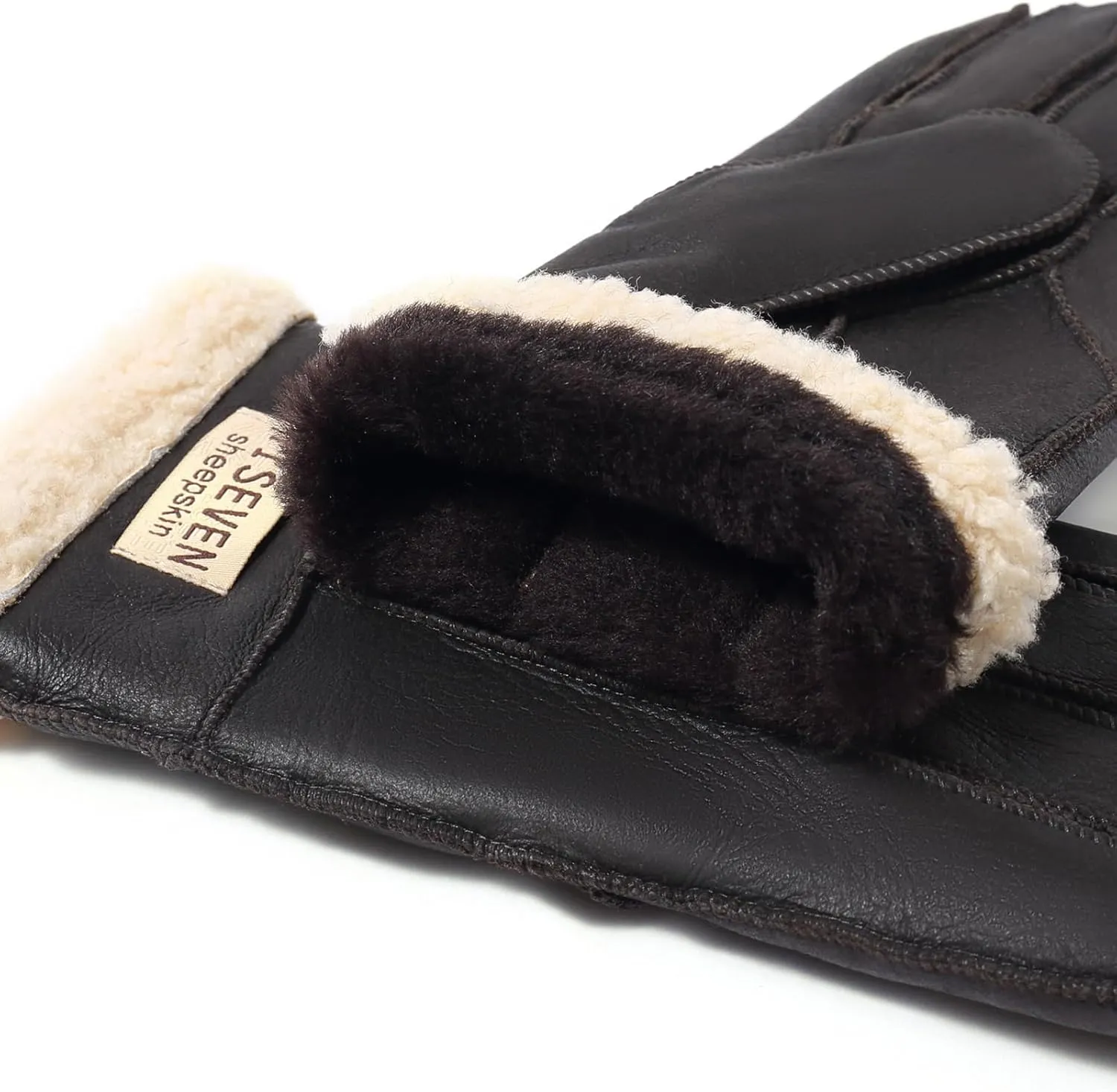 YISEVEN Women's Winter Sheepskin Shearling Leather Gloves Wool Cuffs
