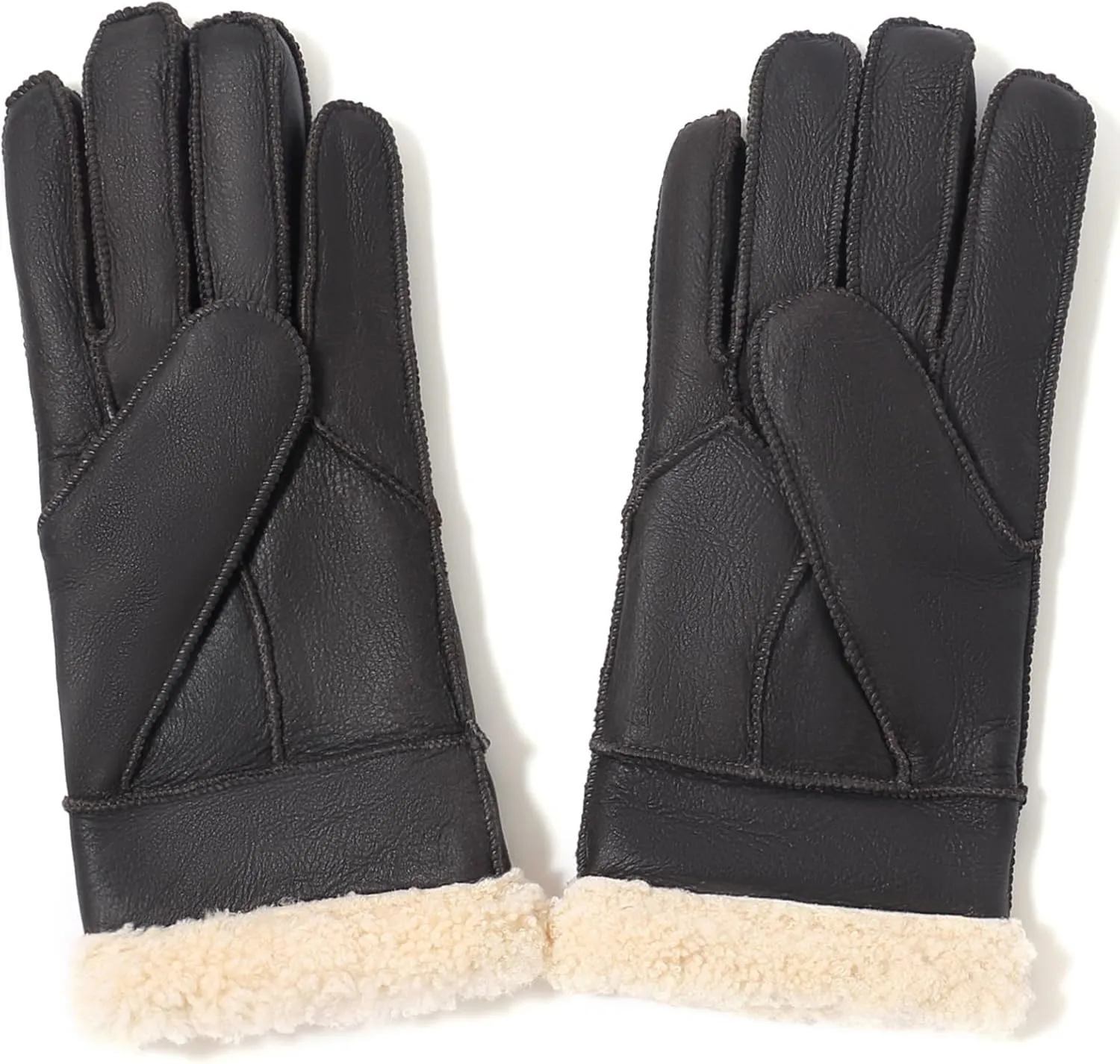 YISEVEN Women's Winter Sheepskin Shearling Leather Gloves Wool Cuffs