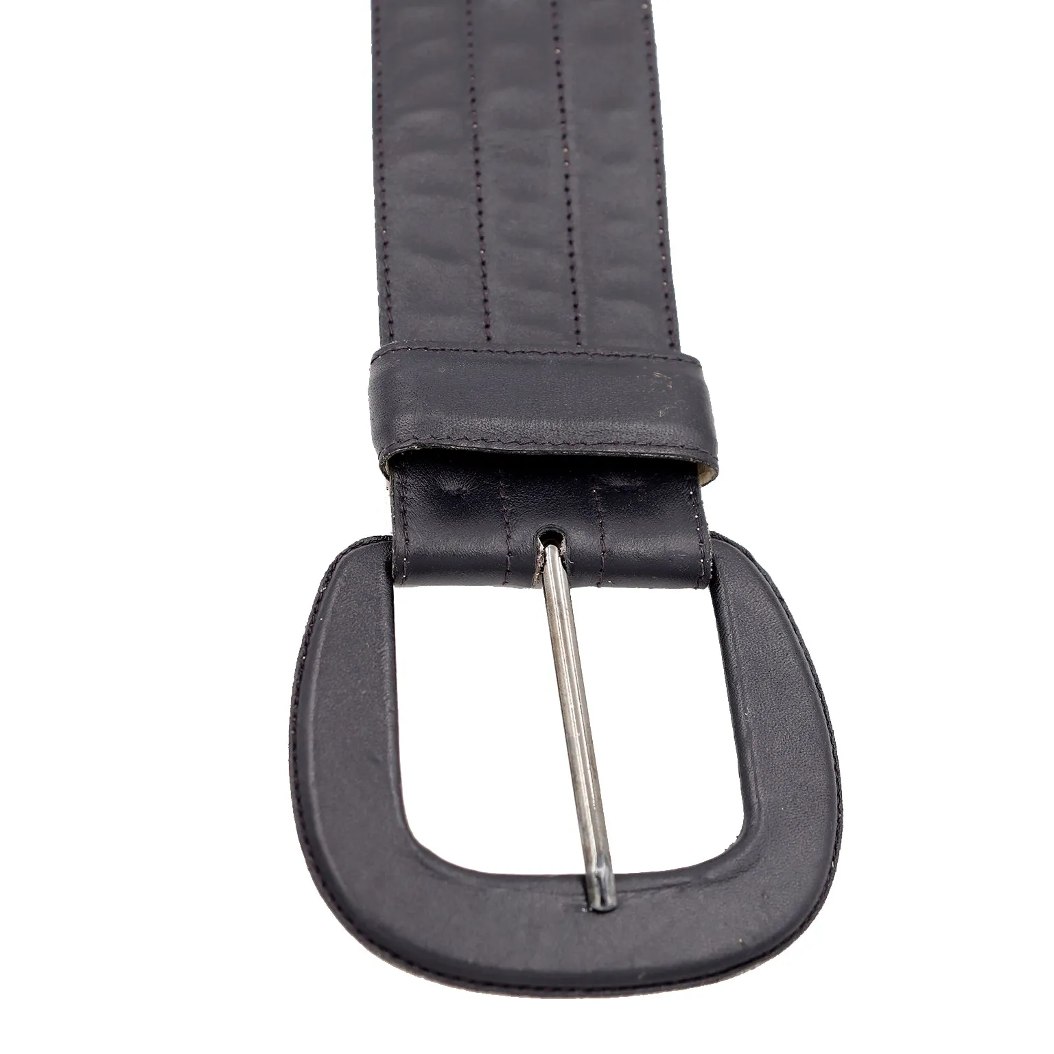 Yves Saint Laurent 1980s YSL Vintage Soft Black Leather Topstitched Belt
